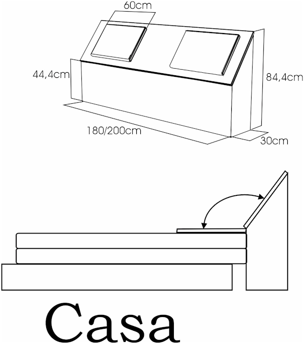 Wasserbetten Kopfteil CASA Mae.