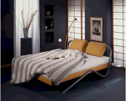 Quatro Wasserbett von STRETCH TOP mit Kopfteil Expo / Gelb. Quattro, Quadro.